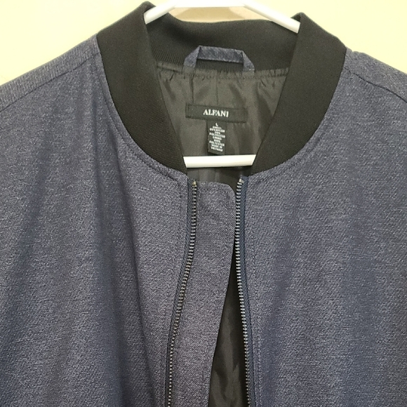 Alfani Midnight Blue Jacket with Black Trim A perfect jacket for a cool evening. - Picture 1 of 4